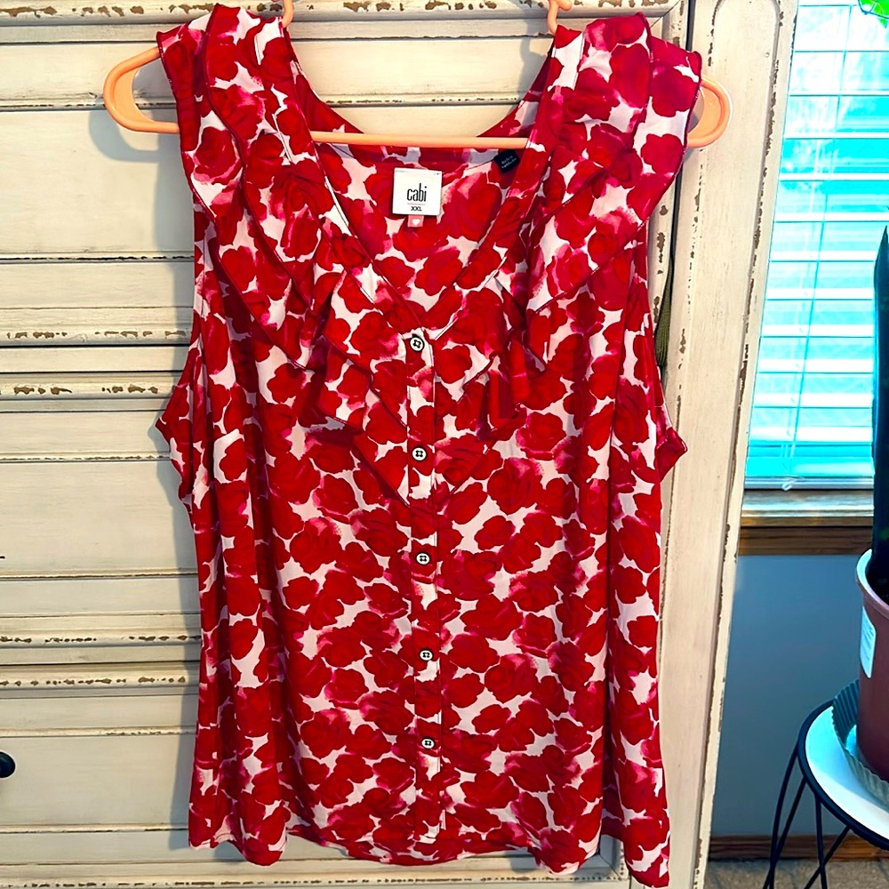 Cabi sleeveless blouse XXL red/pink